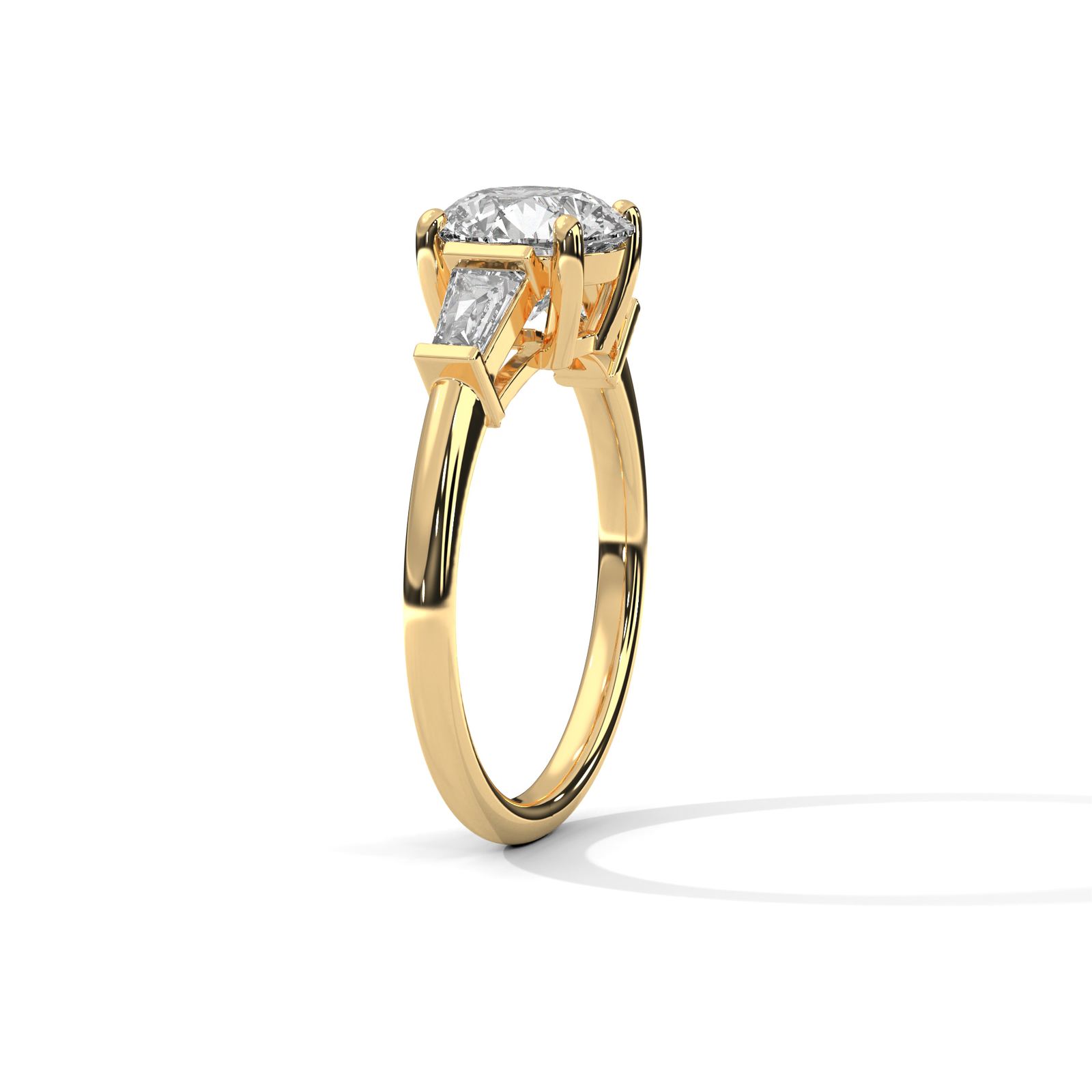Triad Round Engagement Ring (SSJ-SOL-036) solitaire ring
