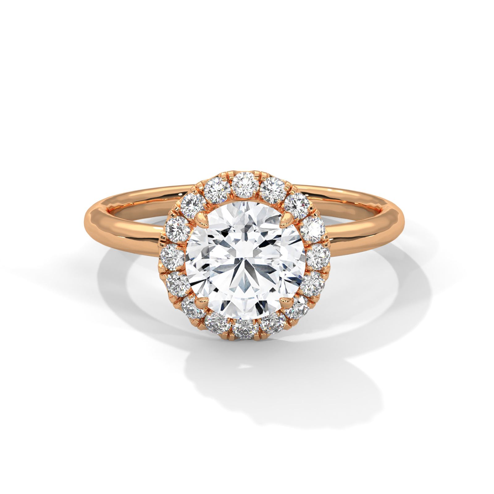 Elegant Round Halo Ring (SSJ-SOL-075) solitaire ring