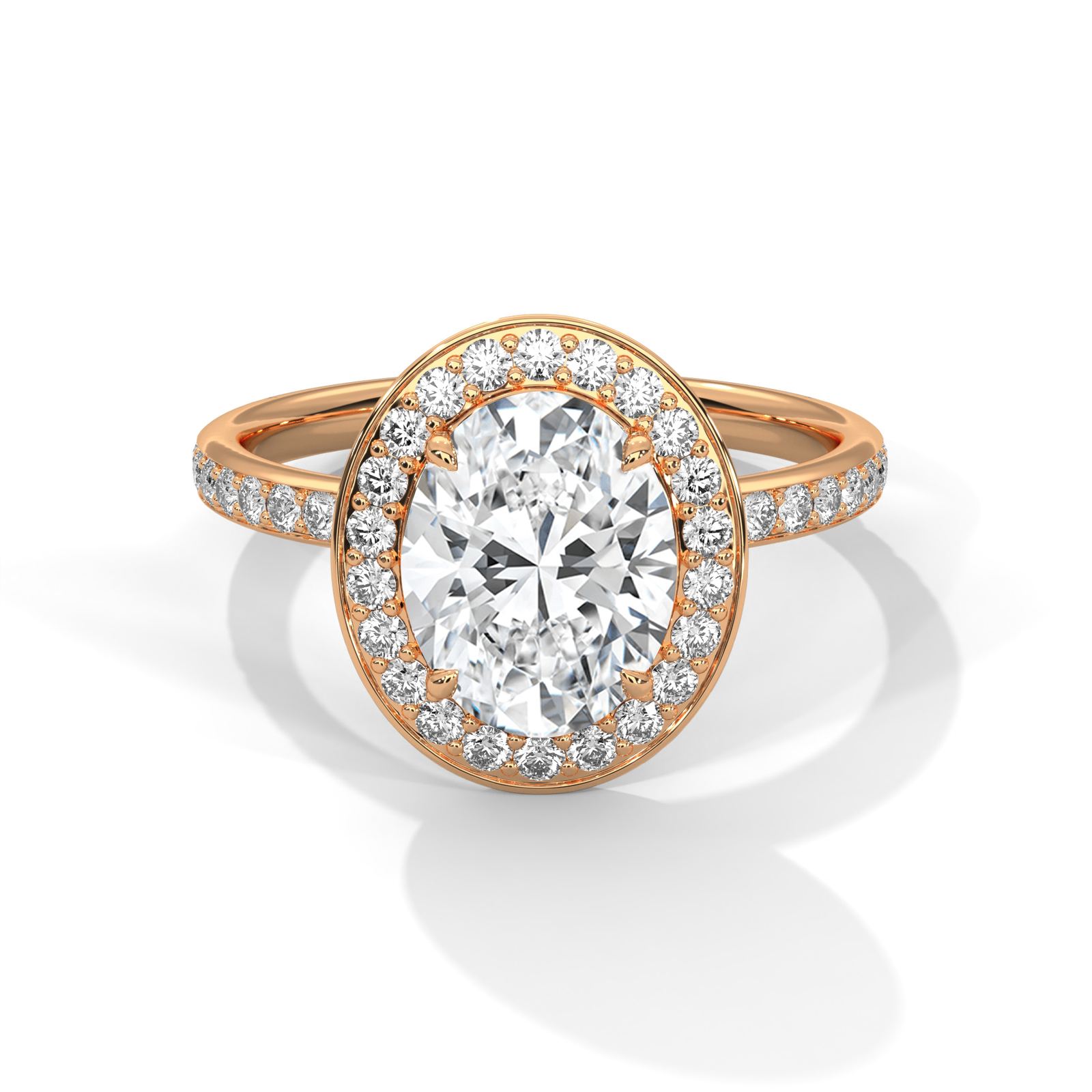 Elegant Oval Halo Ring (SSJ-SOL-054) solitaire ring