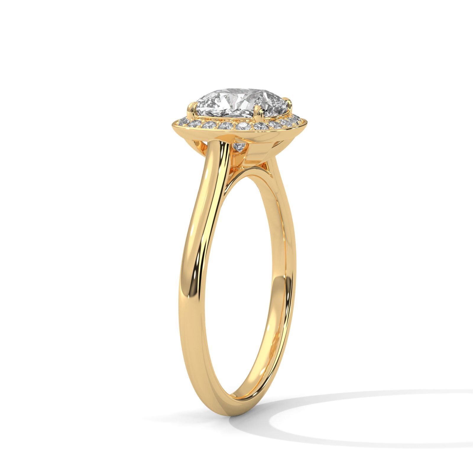 Elegant Cushion Cluster Ring (SSJ-SOL-064) solitaire ring