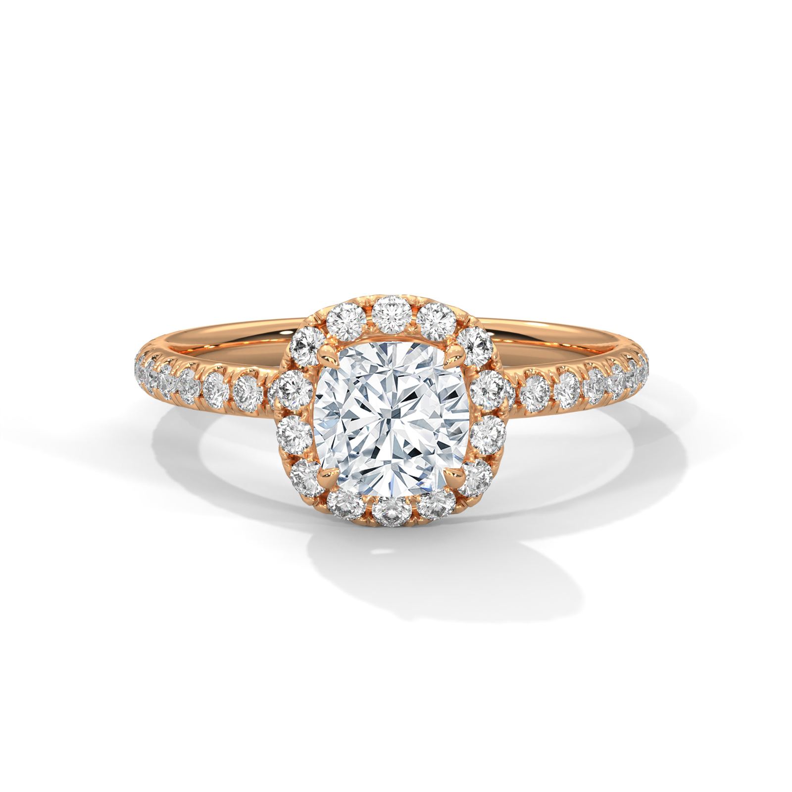 Cushion Halo Engagement Ring (SSJ-SOL-073) solitaire ring