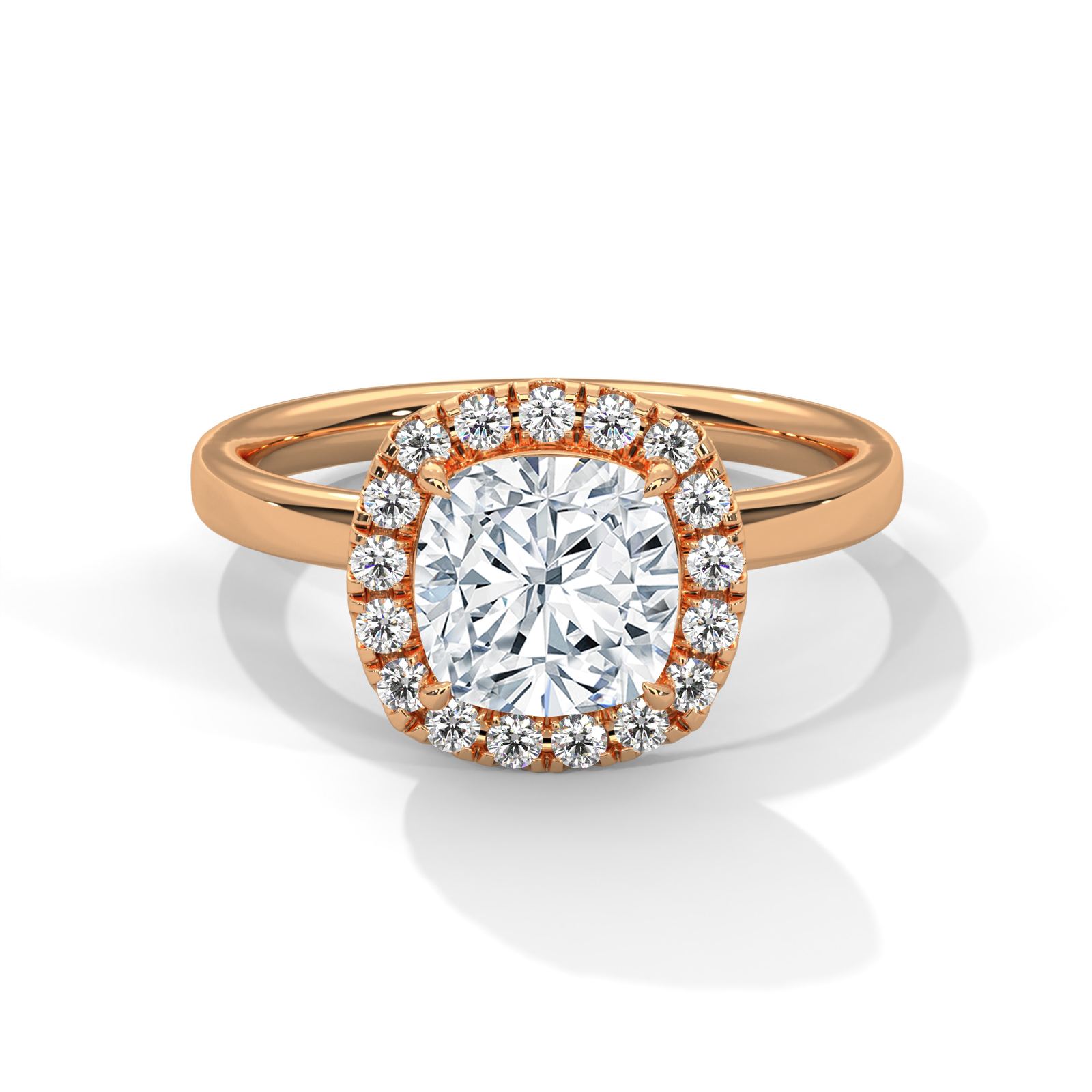 Cushion Halo Engagement Ring (SSJ-SOL-076) solitaire ring