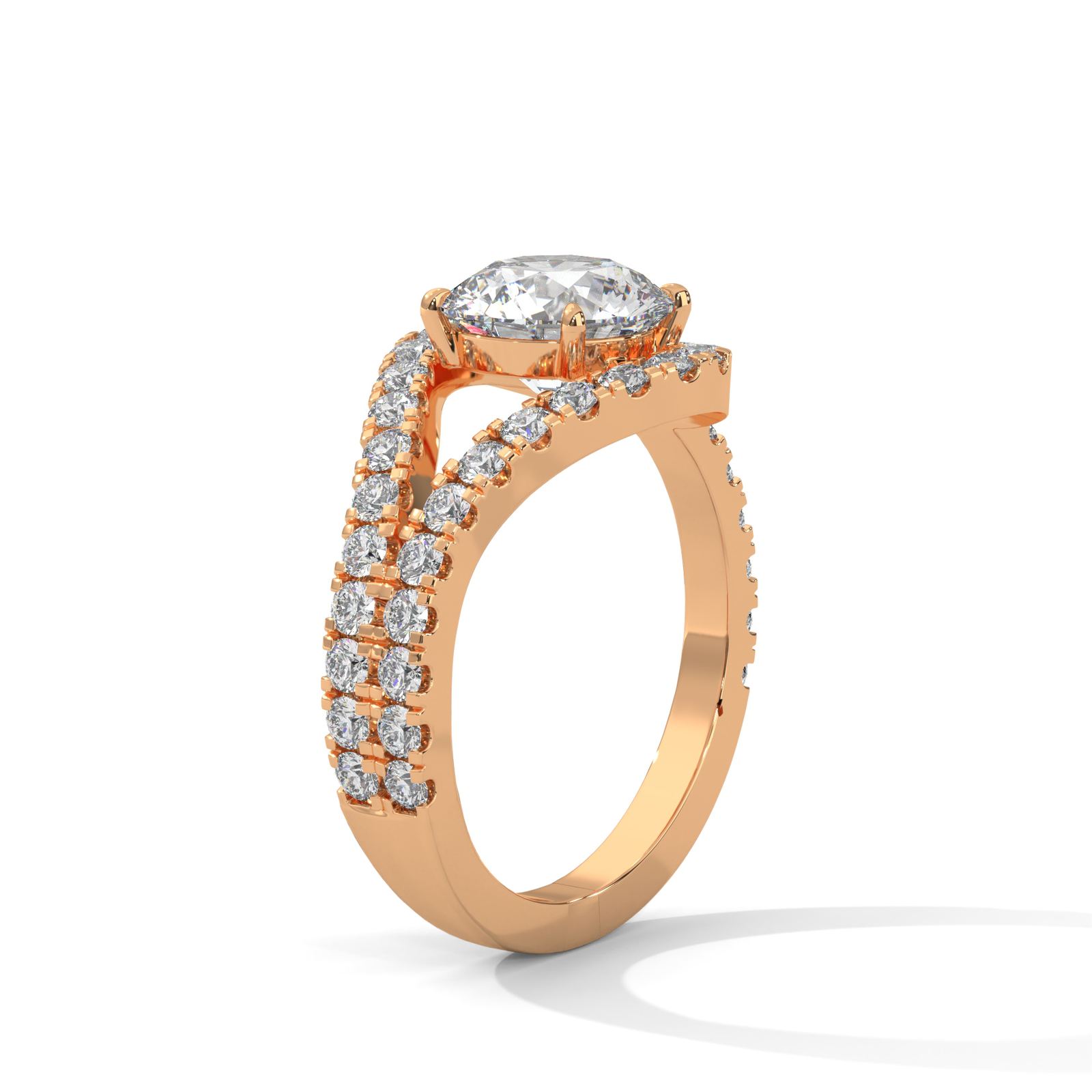 Elegant Round Halo Ring (SSJ-SOL-057) solitaire ring